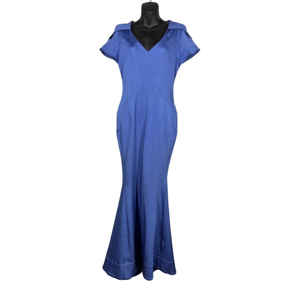 ZAC x Zac Posen Mermaid Gown Light Purple Cap Sleeve Sheath V Neck Formal - 6